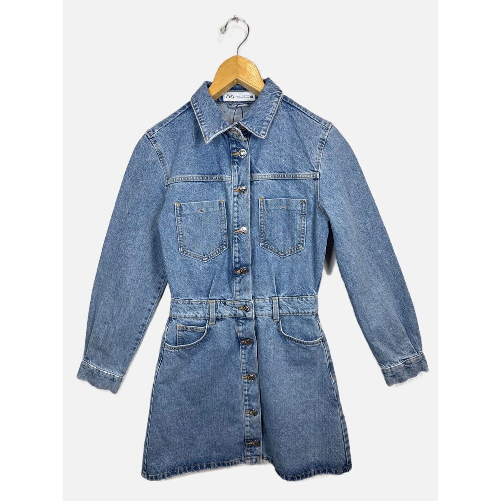 Zara TRF Long Sleeve Denim Mini Dress NWOT